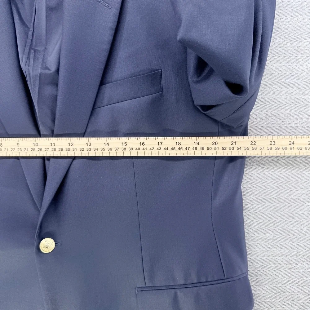 Lauren Ralph Lauren Blazer 44R Navy Blue Wool Gold Crest Button Sport Coat Mens